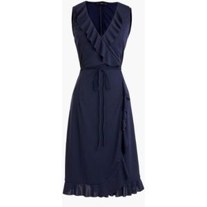NWT J. Crew Sleeveless Ruffle Wrap Dress